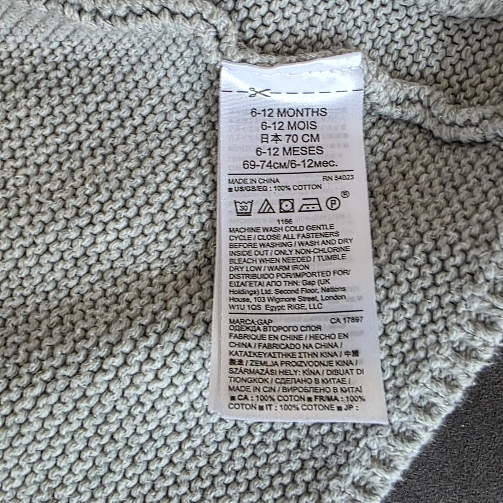 GAP Baby Knit Hooded Cardigan - Light Gray - Picture 10 of 10